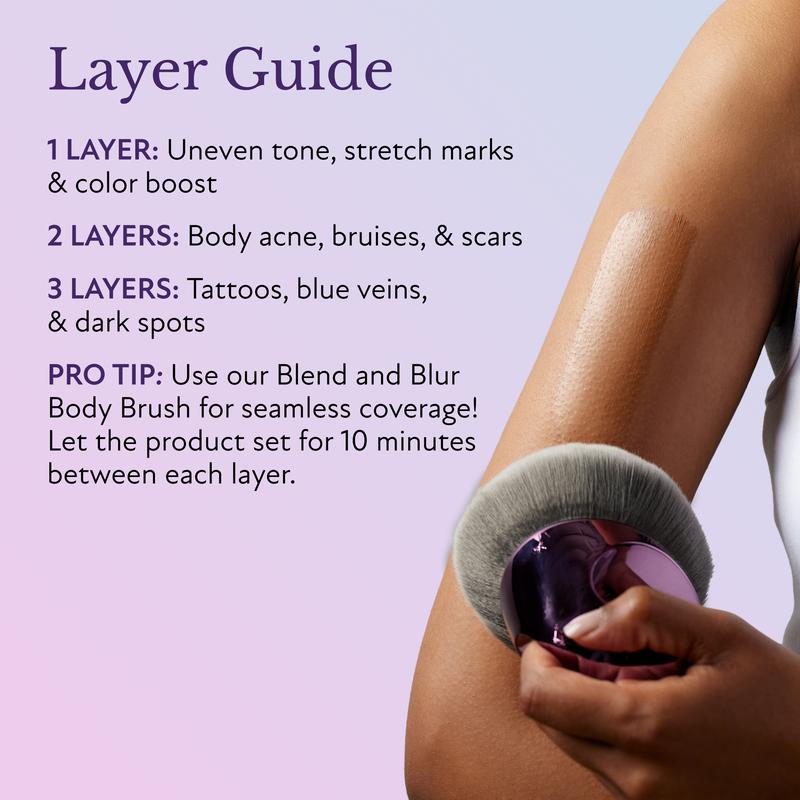 מייק אפ עמיד במים לכל הגוף עם כיסוי מלא להסתרת קעקועים ופגמי עור ויצירת מראה טבעי וקורן - 100 מ"ל