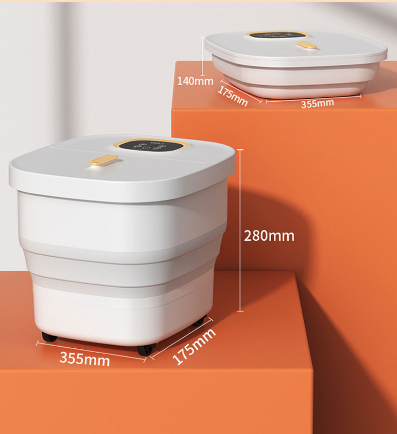 אמבט רגליים מתקפל עם חימום, מסאז'ר ממונע, מסך מגע, ערכת פדיקור, בקרת טמפרטורה, ספא פדיקור לרגליים, אמבט רגליים