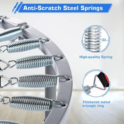 כותרת: BCAN 250KG&טרמפולינה קטנה מתקפלת, 120CM;טרמפולינת כושר עם חבלי באנג׳י, צורת U/T ידיות ספוג מתכווננות, אימון יציב ושקט ילדים מבוגרים פנים/חוץ ספורט